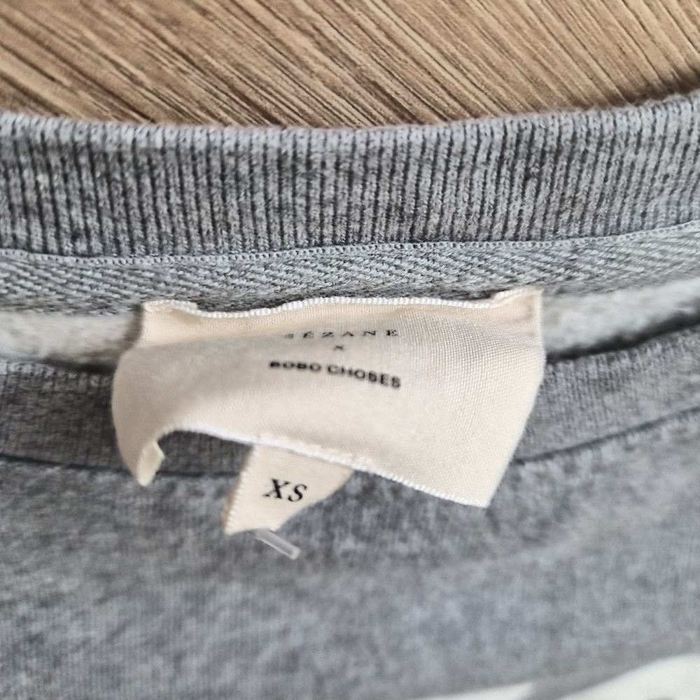 RARE Sezane X Bobo Choses Gray Love Sweatshirt - Picture 6 of 8